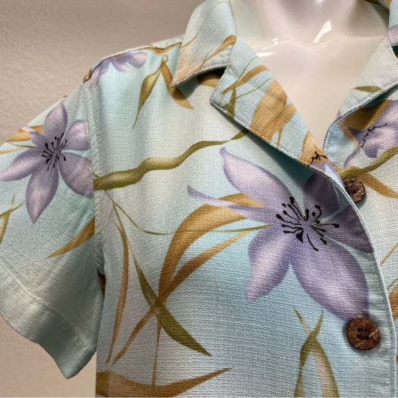 Caribbean Joe 🏝️ 2 Top BUNDLE Tropical Button Up Camp Shirts Sz M - Picture 3 of 7